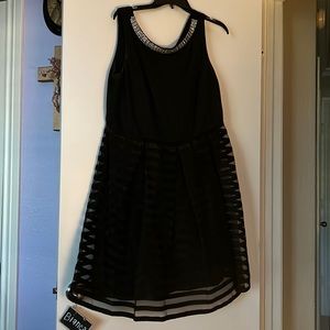 Dressbarn Collection Black Dress Rhinestone Neckline